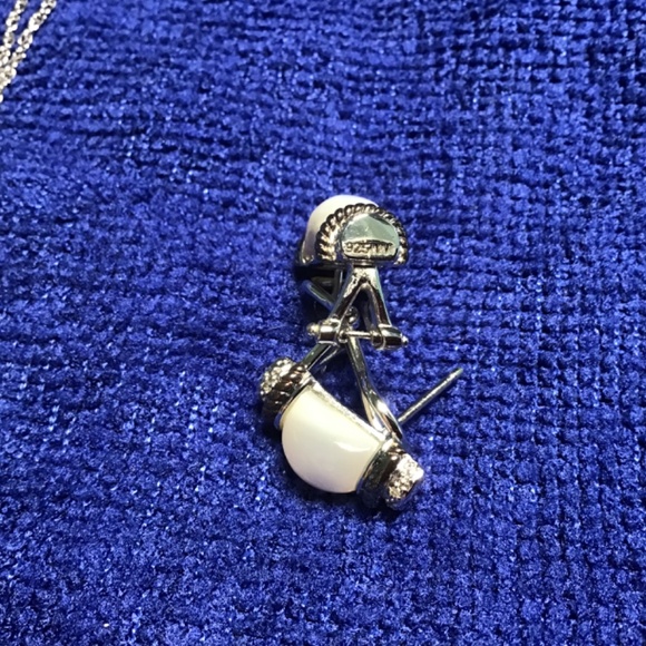 Contemporary Set, sterling silver chain with pendant and earrings - Picture 9 of 13